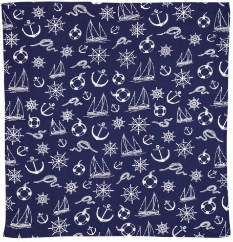 Sailor Print Bandana Scarf, Navy Blue - SOLD OUT