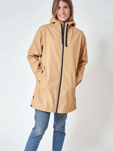 Women's Long Waterproof Jacket with Hood, Sand