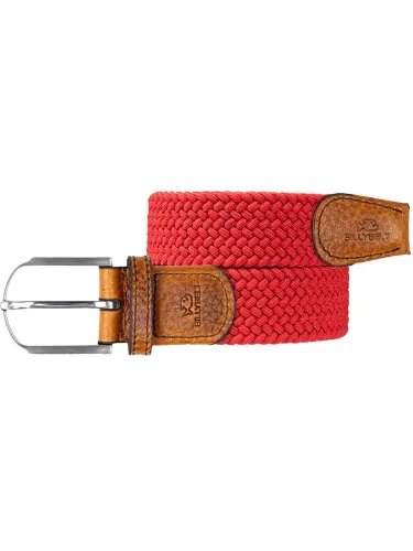 BillyBelt Woven Elastic and Leather Belt - Red - sold out