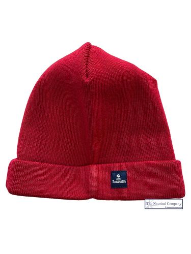 Fisherman Beanie Wool Hat, Red
