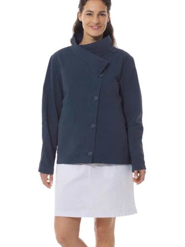 Women's Funnel Neck Summer Jacket, Navy Blue