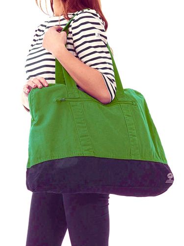 Large Canvas Beach Bag, Grass Green