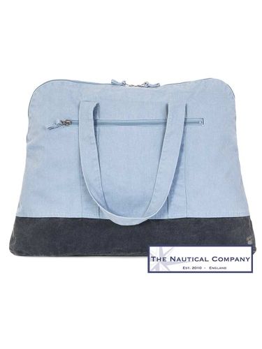 Large Canvas Beach Bag, Pale Blue - SOLD OUT