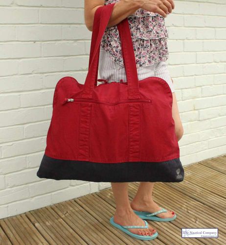 Large Zip Beach Bag, Chilli Red - SOLD OUT