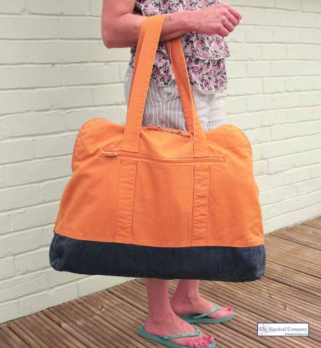 Large Zip Beach Bag, Orange -SOLD OUT