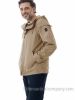 Hooded Canvas Jacket with Zip, Camel