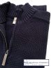 Men's 1/4 Zip Funnel Neck Sweater, Navy Blue, Cotton (only MEDIUM left)