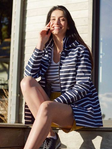 Women's Nautical Striped Raincoat (only UK16 - FR44 - US12 left)