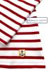 Women's White & Red Stripe Breton Top (Heavyweight)