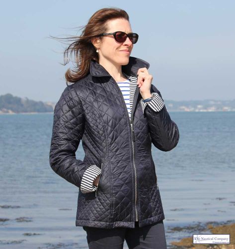 Women's Nautical Navy Blue Quilted Jacket -SOLD OUT