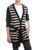 Women's Striped Long Merino Rich Cardigan - Made in France - SOLD OUT