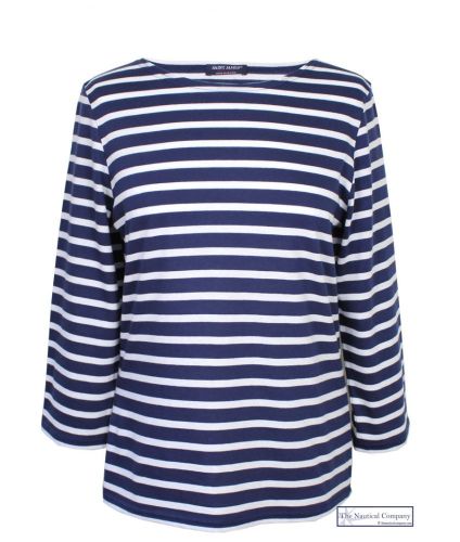 Saint James Galathee Striped Tee-Shirt, Navy/White