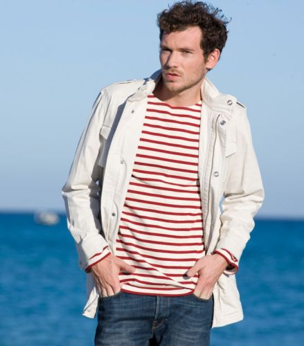 St James Cream/Red Striped Breton Shirt