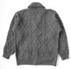 Men's Chunky Shawl Neck Cardigan, Charcoal Grey, Merino Wool