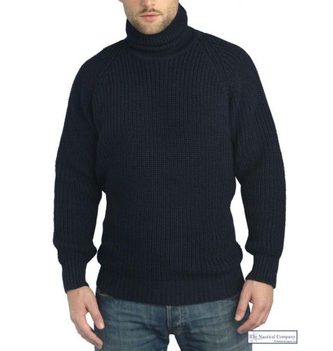Submariner Sweater, Roll Neck, Navy Blue