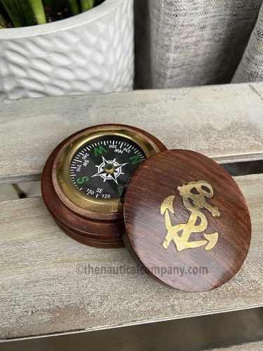 Compass with Wooden Base